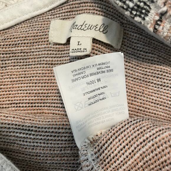 Madewell large striped ruffle cap sleeve textured top TS 4672 - Picture 5 of 7